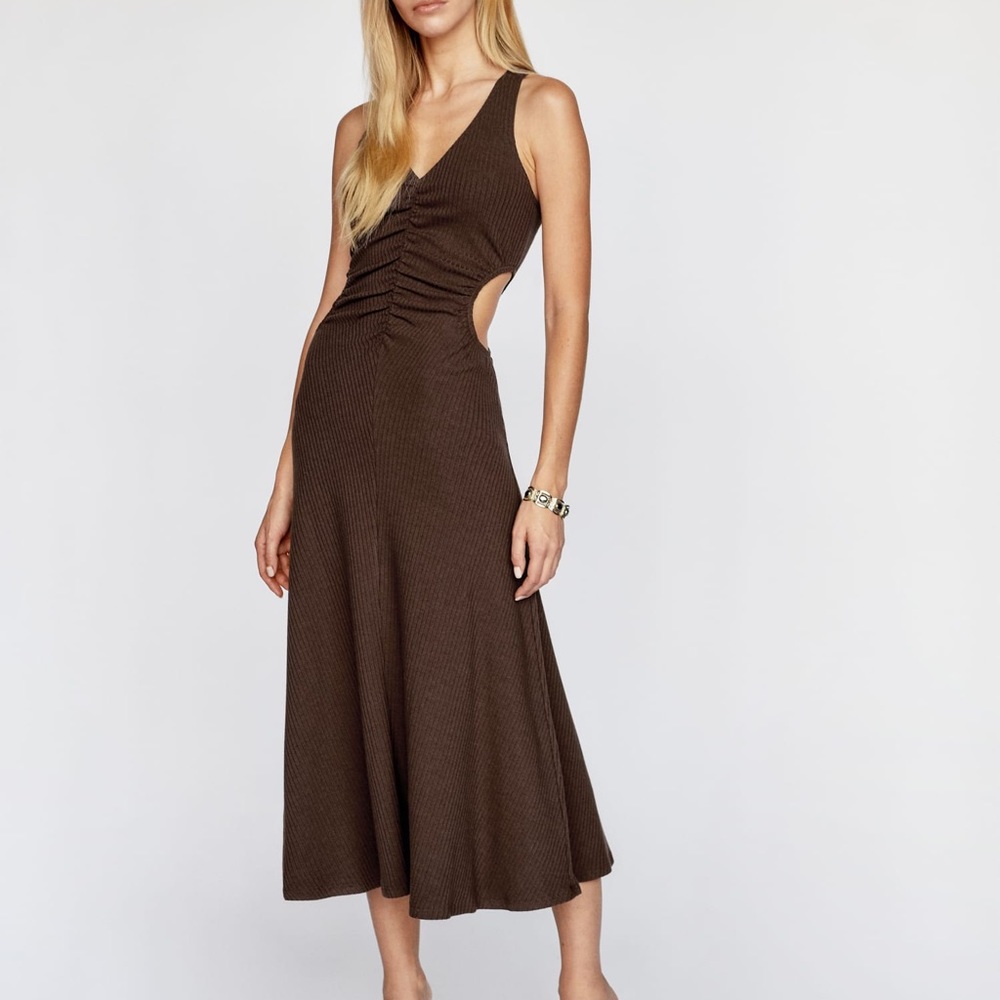 Reformation Brown Brynlee Dress